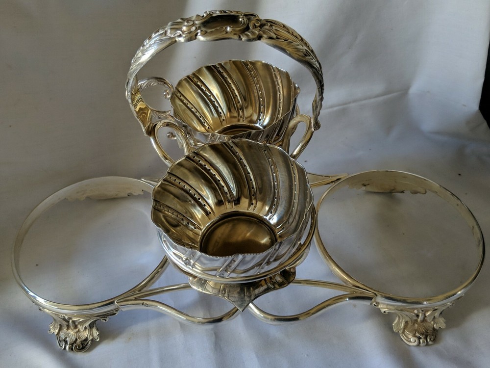 Interesting Antique whalker hall Decanter Stand ? Silver Plated Double Coaster