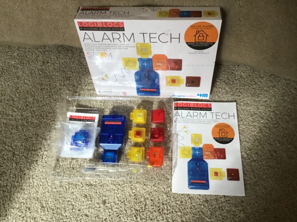 Logiblocs E-Building Blocks System Alarm Tech Electronics Kit Imagine Station 4M