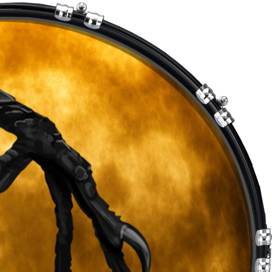 20" Custom Bass Kick Drum Front Head Graphical Crows Feet