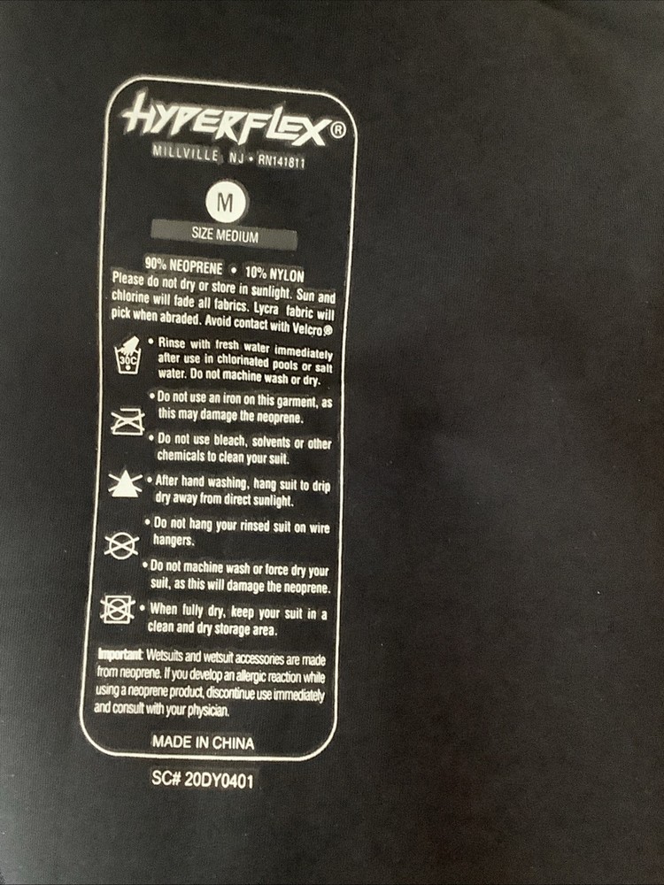 HyperFlex Men's 3/2 mm VYRL Chest Half Zip Black Wetsuit Size Medium
