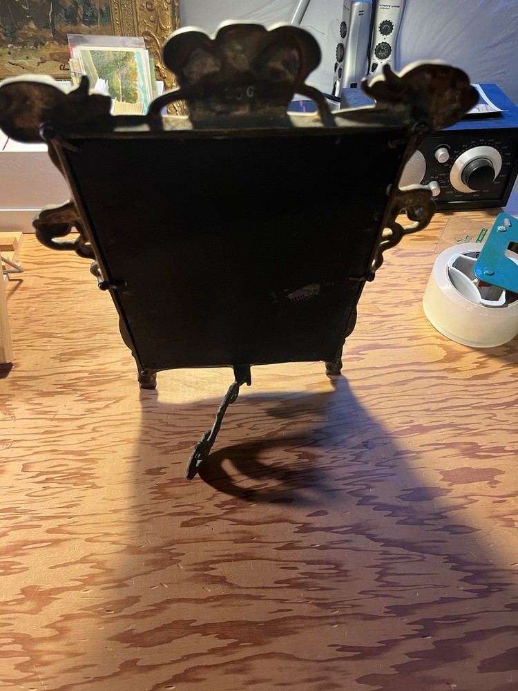 Antique Mirror (metal) With Folding Stand