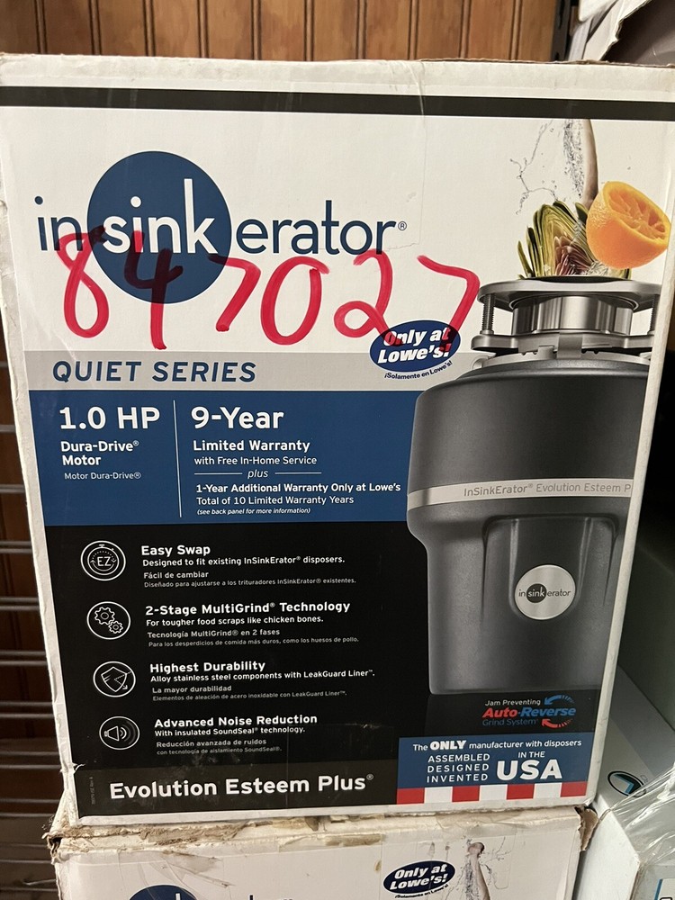 NEW INSINKERATOR EVOLUTION Esteem 1 HP INSULATED FOOD GARBAGE DISPOSAl