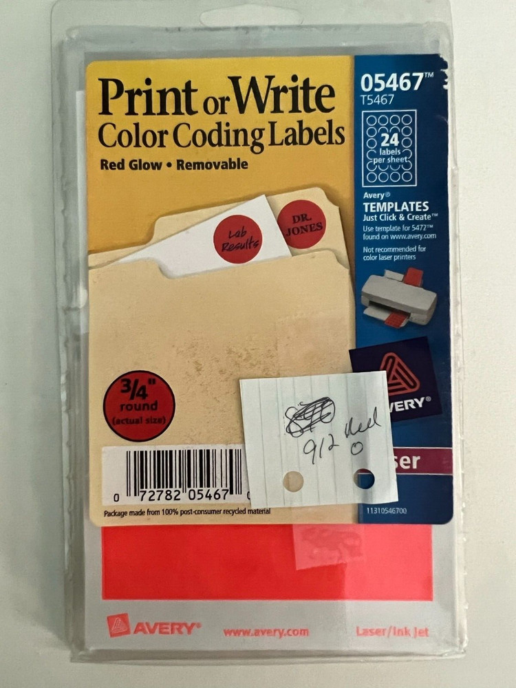 Avery Print or Write Labels Color Coding & Multi Use. Multi Color & White (D35A1