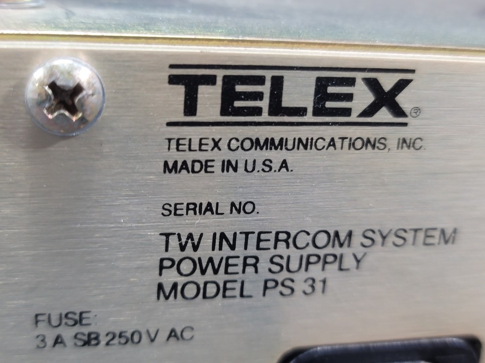 TELEX RTS TW INTERCOM SYSTEM POWER SUPPLY PS31