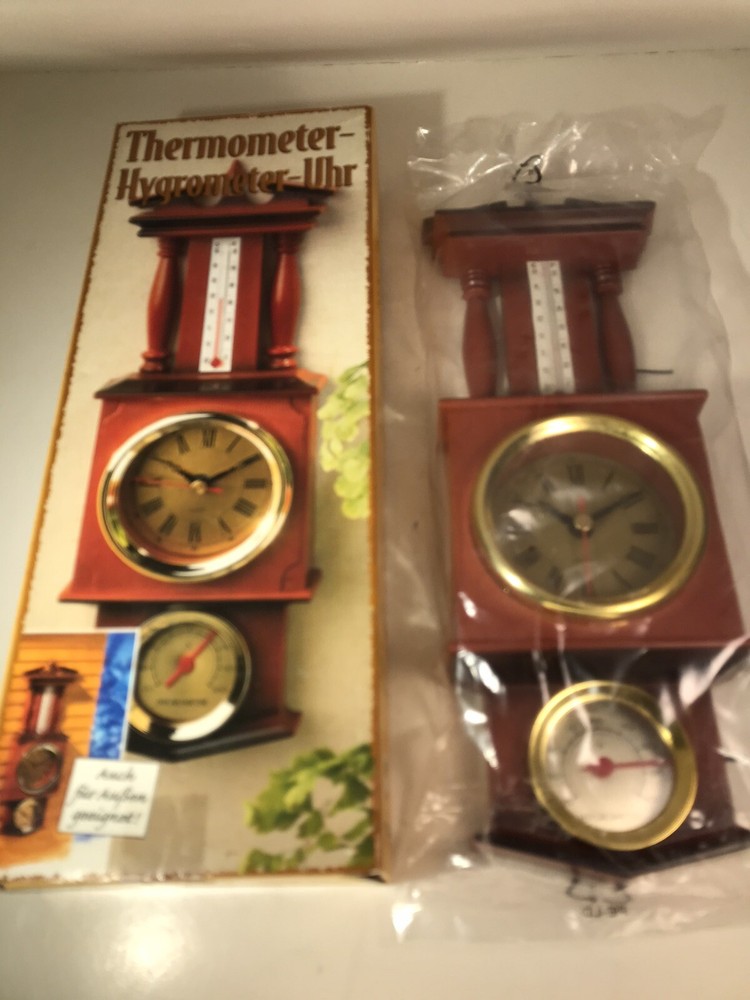 Wall Clock Thermometer Hygrometer Germany NOB
