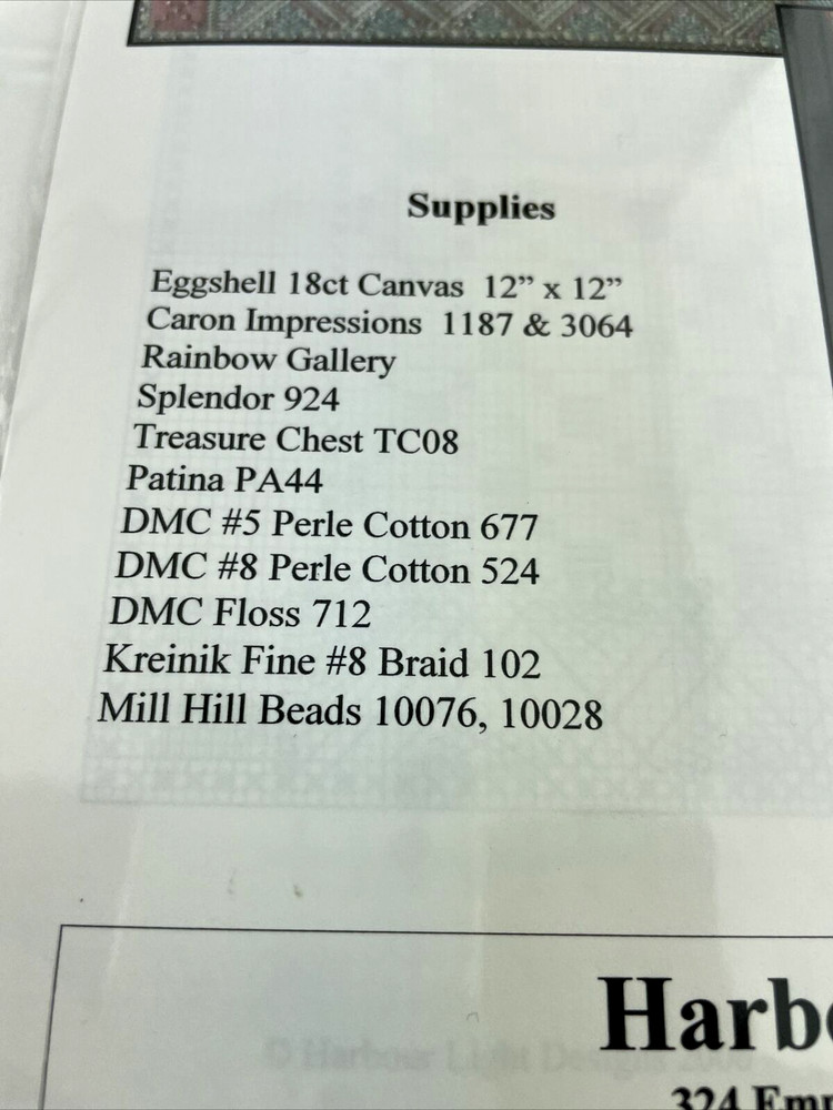 Harbour Light Designs Needlepoint Chart PATTERN Meadow Flower Paula Towner