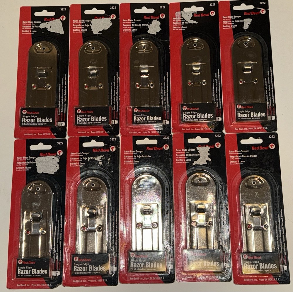 (10) RED DEVIL Razor Blade Scraper tool lot -each Includes 5 Razor Blades