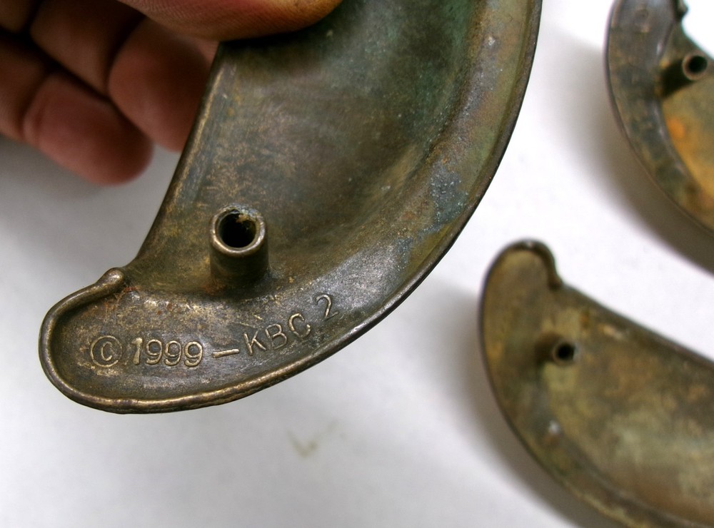 4 Vintage KBC Brass Cupboard Drawer Cabinet Pull Handle