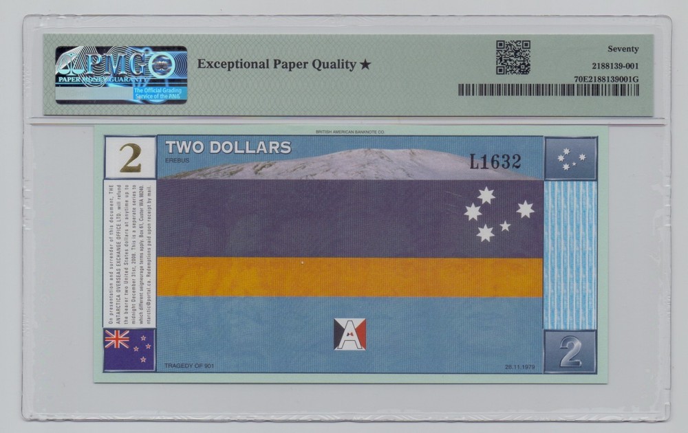 Anatactica, 1999, 2 Dollars – PMG 70