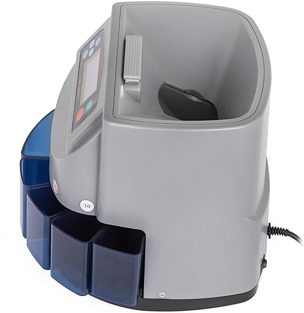 High-Speed Electronic Coin Sorter & Counter with LCD Display, Includes Wrappers