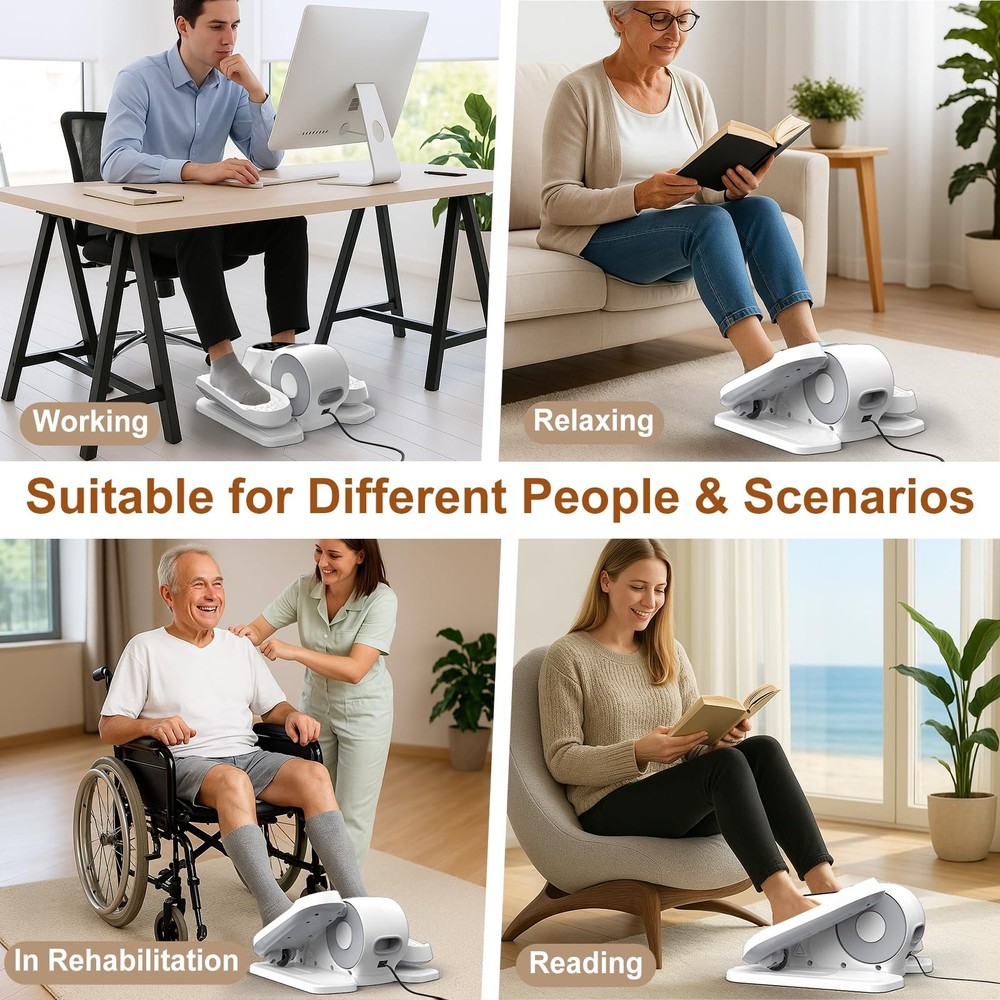 ® 028 Under Desk Elliptical 12 Speed 5 Modes Motorized Leg Exerciser While Si...