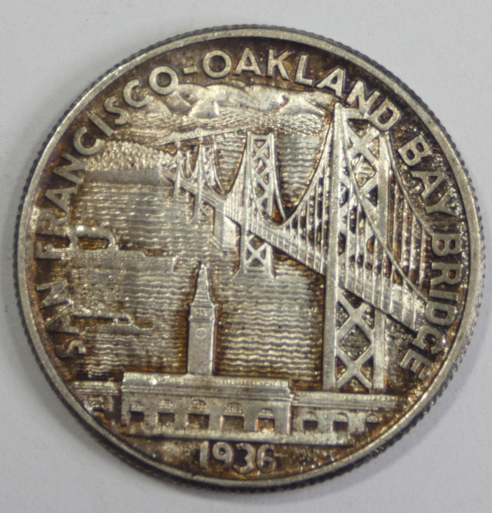 1936-S Bay Bridge Commemorative Silver Half Dollar Nice Original UNC
