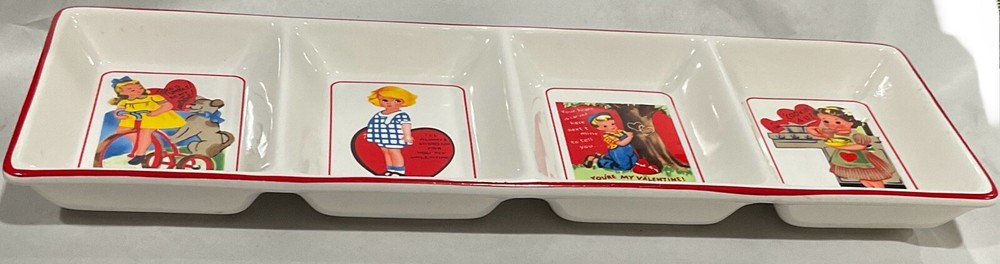 Rosanna Studios divided Valentine serving dish