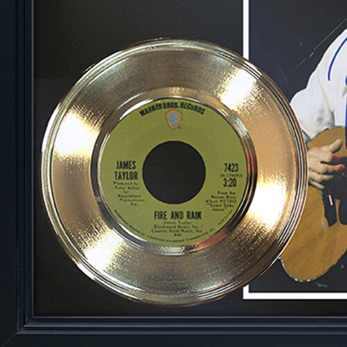 James Taylor "Fire And Rain" Framed Reproduction Signed Record Display