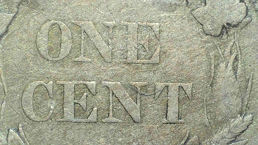 1858 flying eagle cent small letters VF