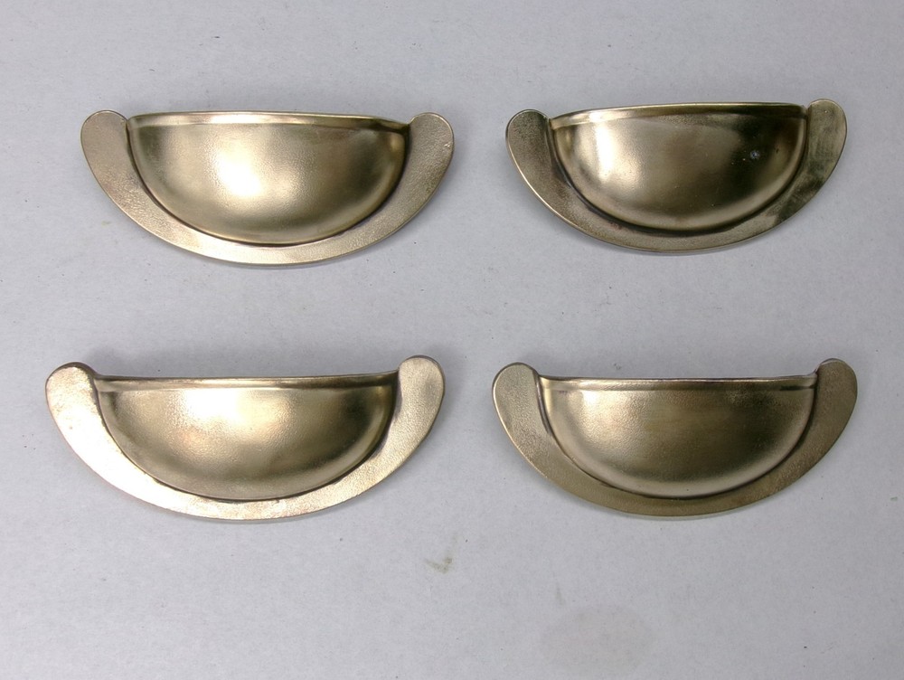 4 Vintage KBC Brass Cupboard Drawer Cabinet Pull Handle