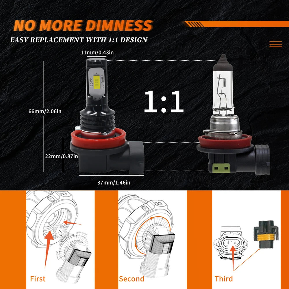 For Freightliner Cascadia 2008-2021 LED Headlight High Low Bulb Kit Super Bright