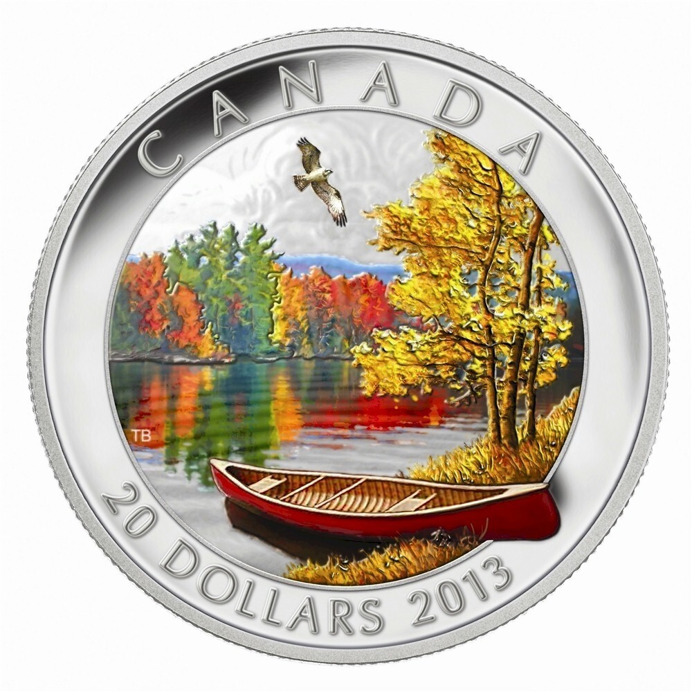 2013 CANADA $20 AUTUMN BLISS FINE SILVER COIN