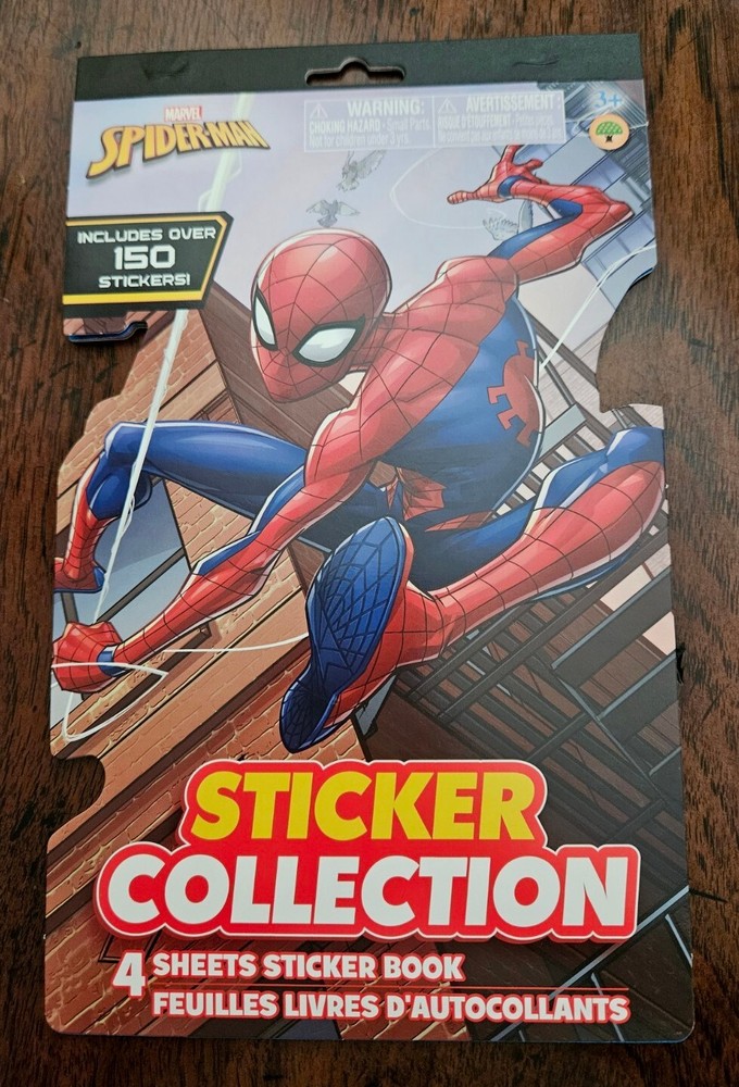 Spiderman Sticker Collection MARVEL 150+ Color Stickers (Sticker Book) 4 Sheets