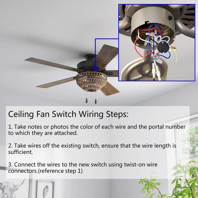 Ceiling Fan Switch Ze208s E89885 3 Speed 4 Wire Fan Light Switch Replacement Par