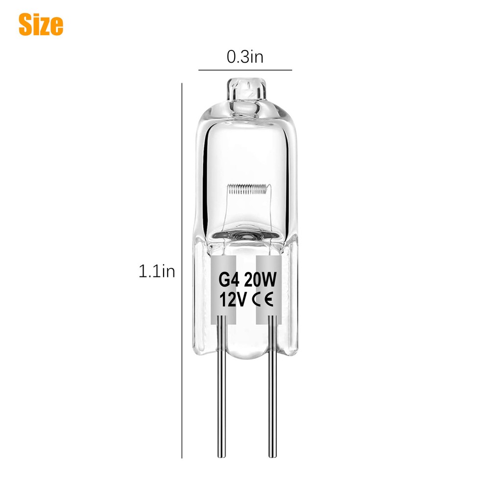 20Pack Replacement Bulbs G4 Base 12V 20W Watt Lamp Bi-Pin Light Bulb
