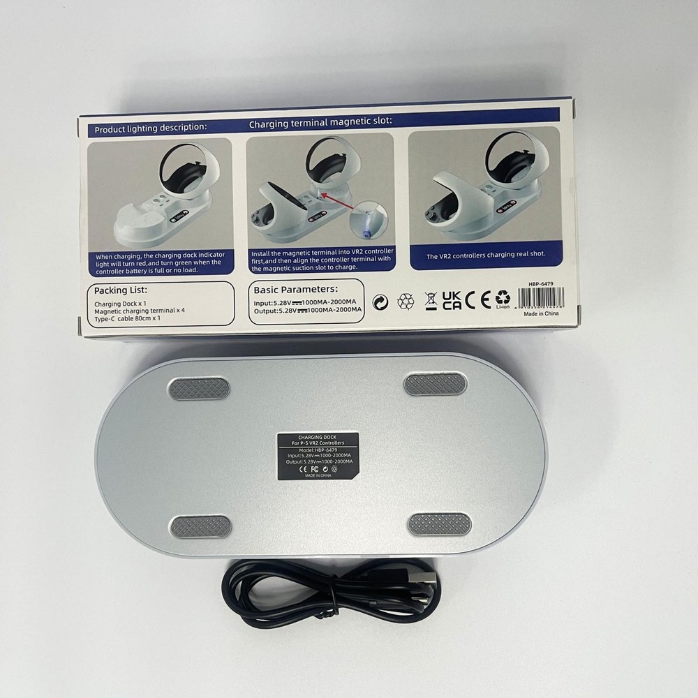 Dual Charger Charging Dock Station Stand For PS5 PS VR2 Controllers Console