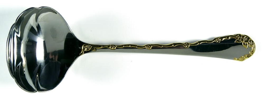 Oneida Silver Golden Belle Rose  Solid Gravy Ladle 493776