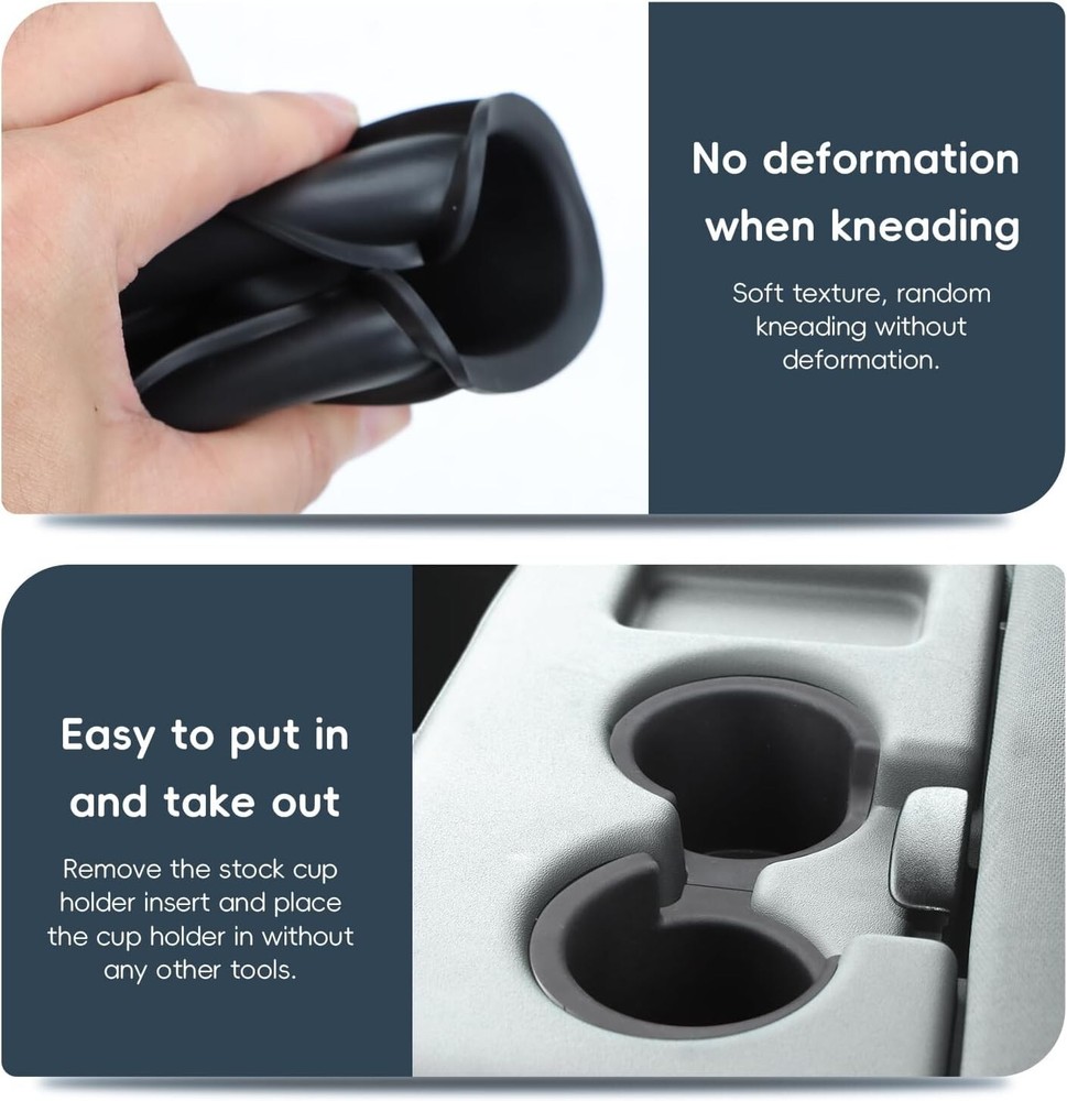 2Pcs L+R Front Console Cup Holder Inserts Replacement For Super Duty 2011-2016