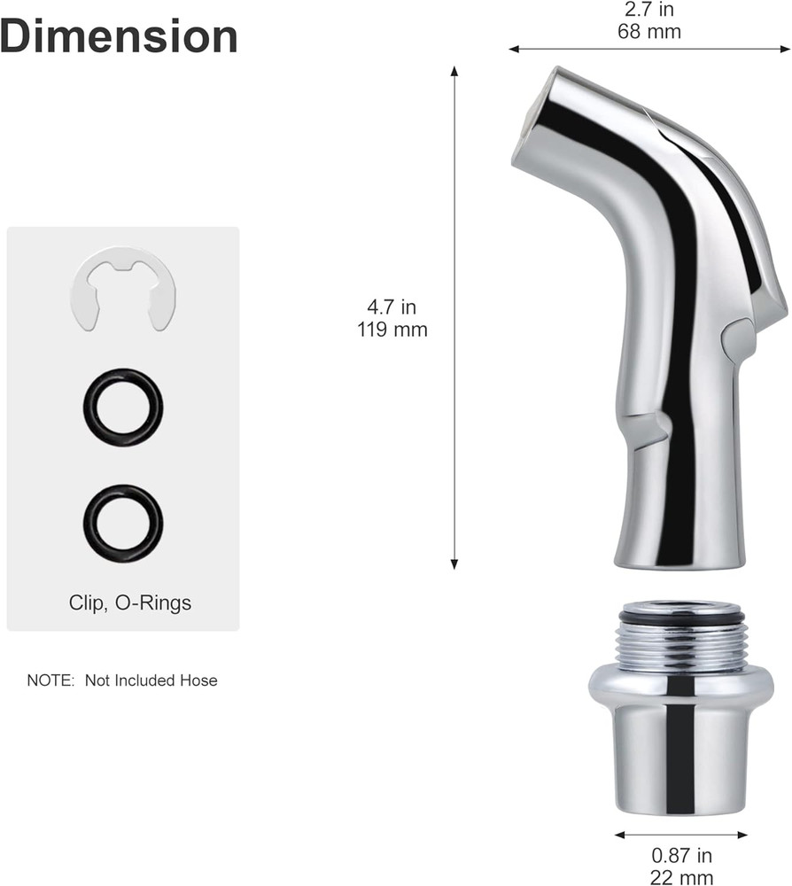 Universal Sink Spray Attachment – Pull-Out Faucet Sprayer Replacement for Delta,