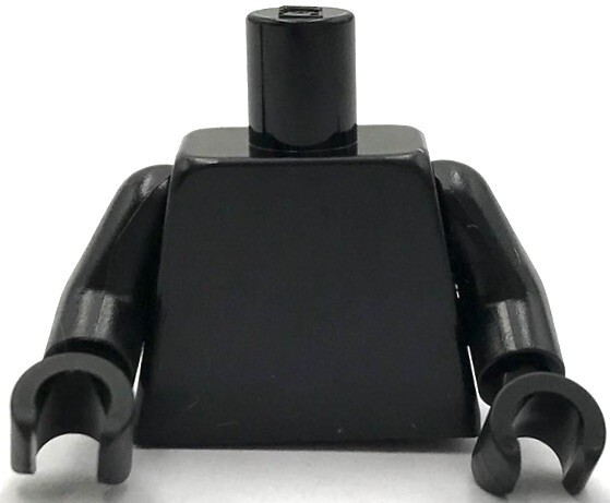Lego New Black Torso Plain Same Color Arms Same Color Hands Part