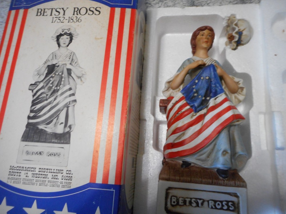 Empty McCormick Whiskey Decanter In Box Betsy Ross