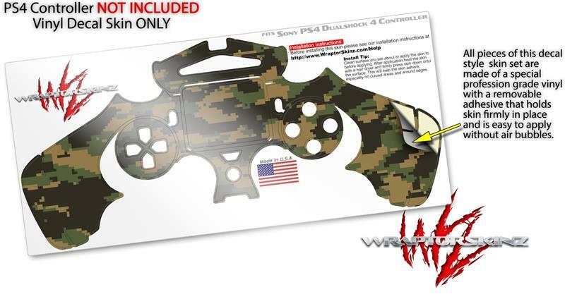 Skin for Sony PS4 Controller WraptorCamo Digital Camo Timber