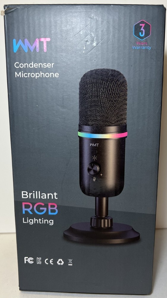 WMT USB Microphone - Condenser for Gaming - Black Missing Type C Cable