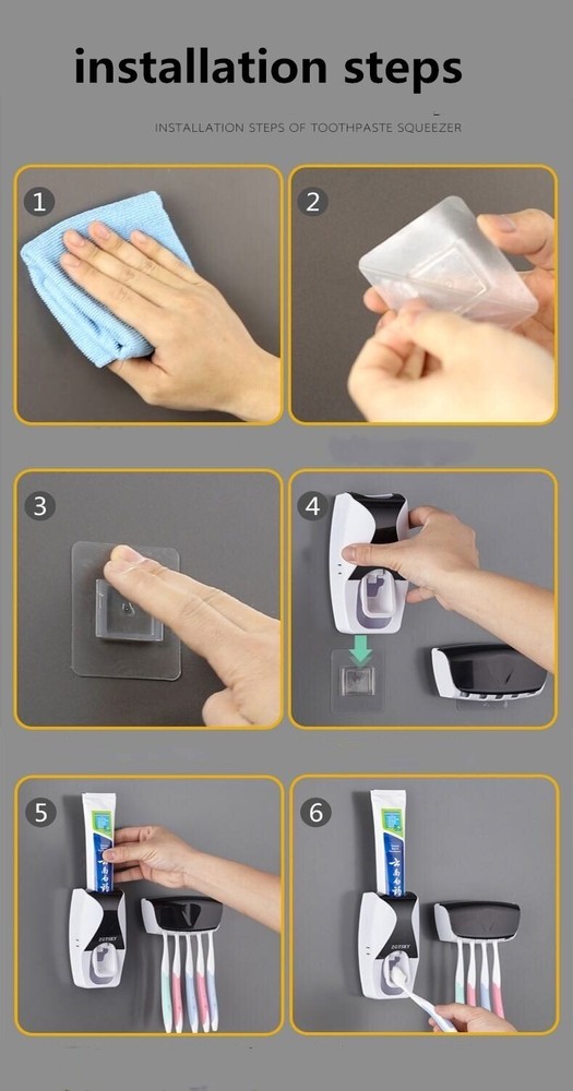 Fully Automatic Toothpaste Dispenser Hole Punched Toothbrush Toothpaste Storage