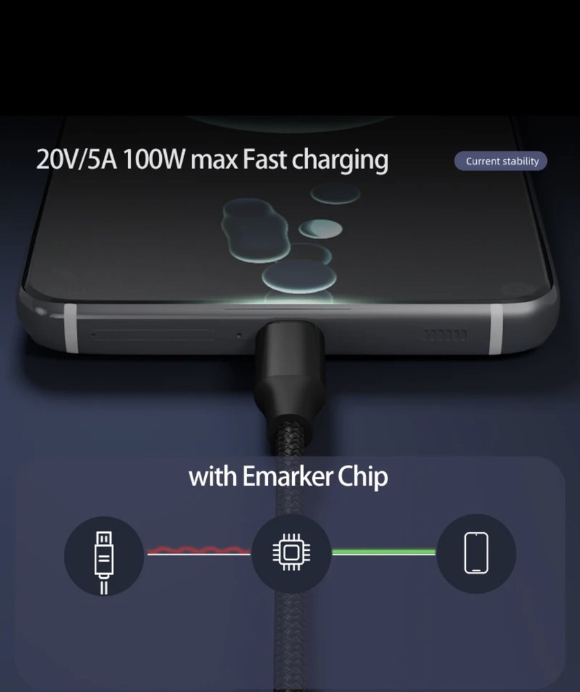 Heavy Duty Braided USB C Type-C Fast Charging Data Sync Charger Cable