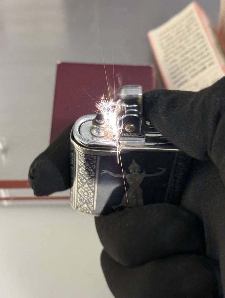 Vintage Ronson Whirlwind Sterling Silver Lighter – Siam Dancing Figures