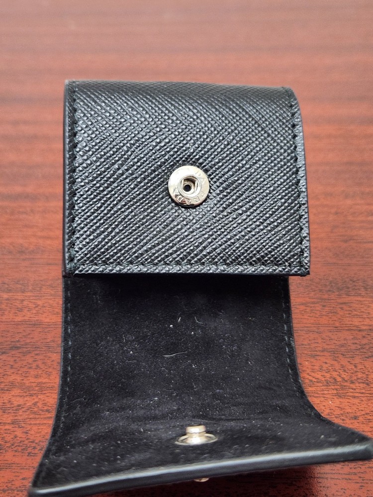 PRADA AirPods case, with triangular logo and Saffiano leather