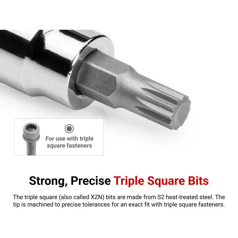 3/8 In. Drive X M8 Triple Square Bit Socket