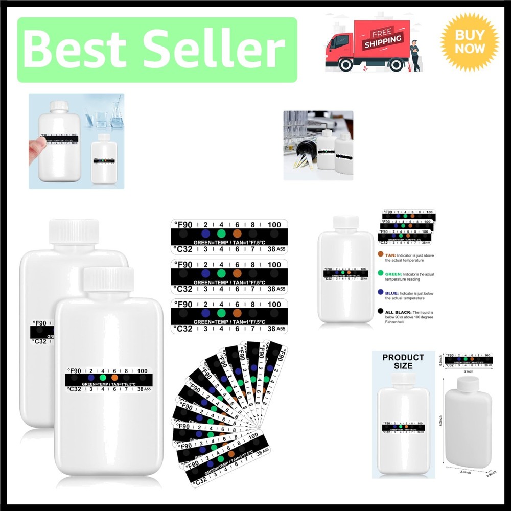 12 Pcs Urine  Kit, Empty Bottles with Temperature Strips, Portable Urine Tes