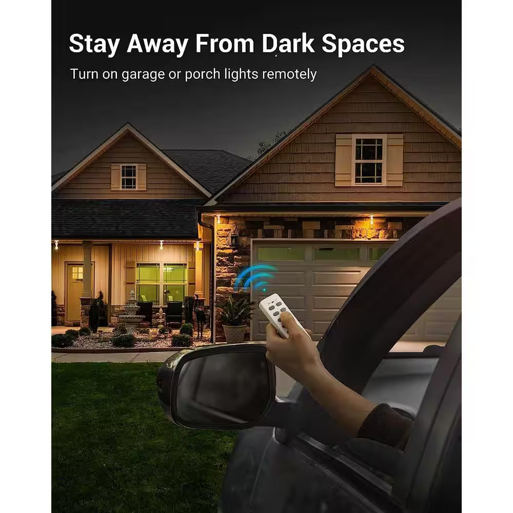 120-Volt Remote Control Light Bulb Socket Switch Kit, White (1 Remote plus 3 Soc