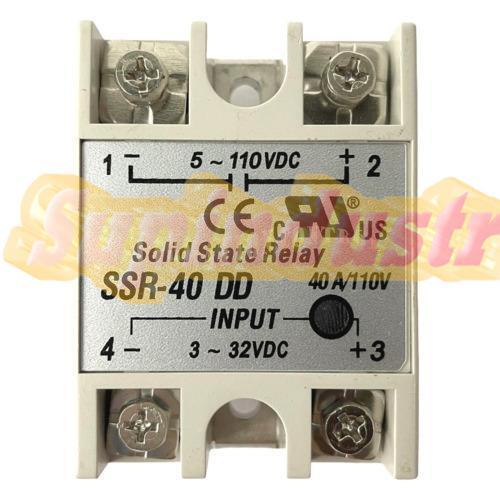 For FOTEK SSR-40DD DC-DC 40A Solid State Relay Input 3-32VDC Output 5-60VDC