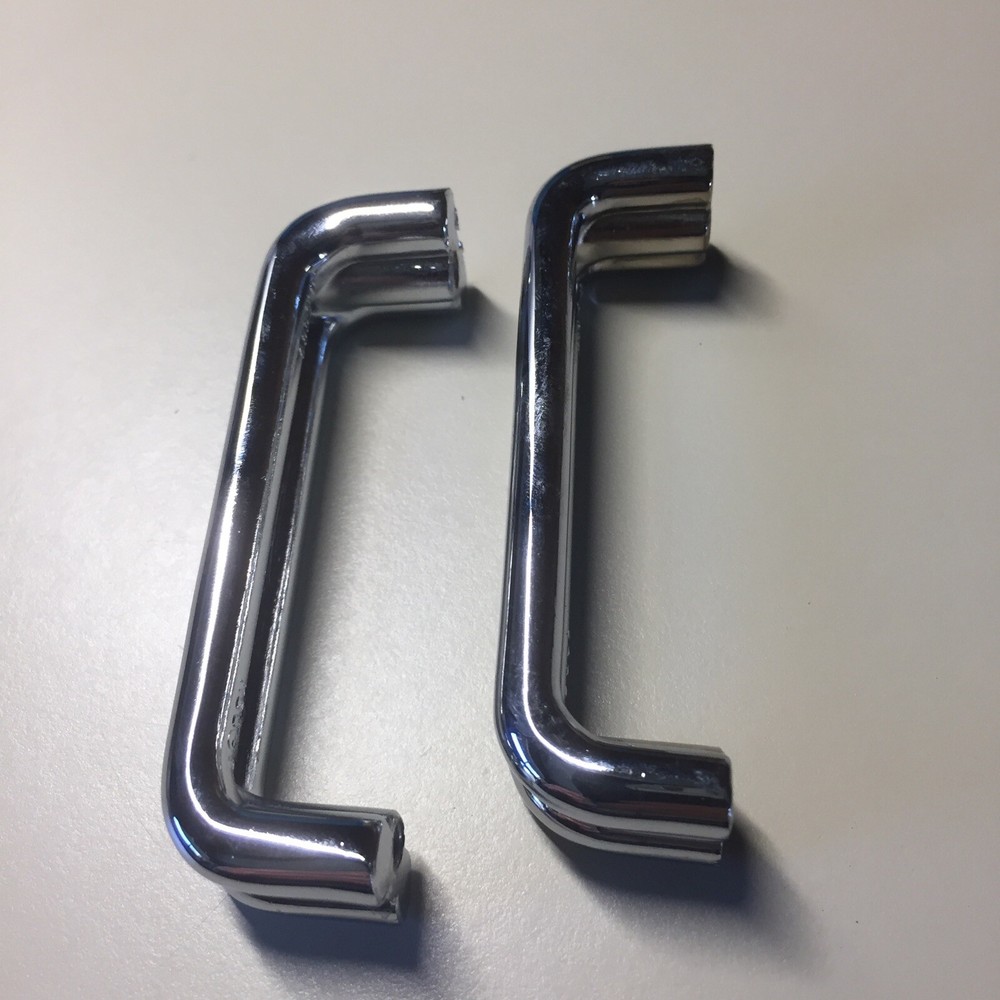 2 Vintage KBC Chrome Split Bar Drawer Pull Mid Century Style Lot D