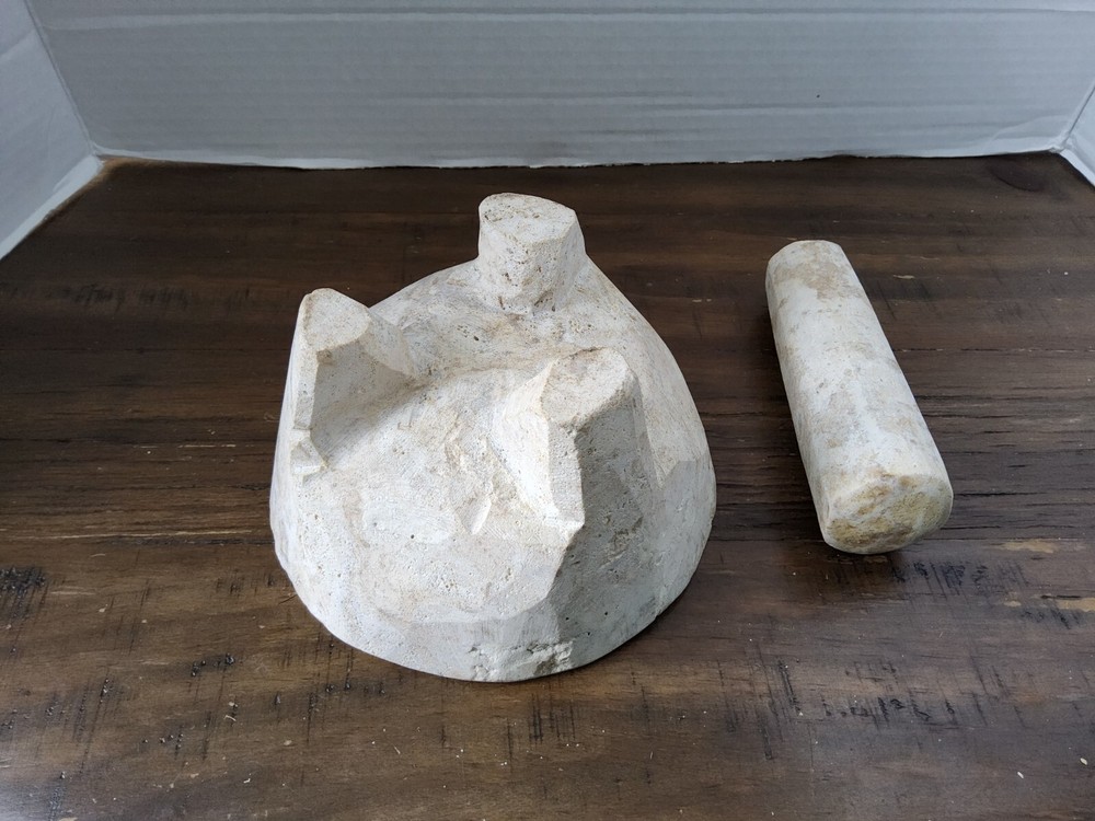 Hand Carved Vintage Stone Mortar & Pestle