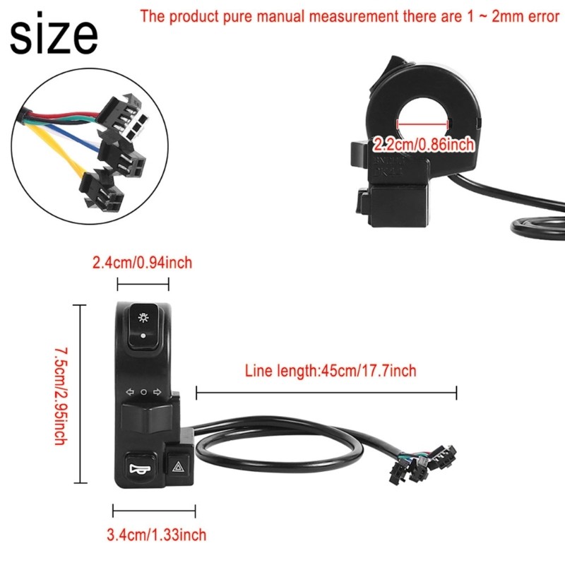 Weatherproofed Scooters Light Switches Easyly Install for Various Scooters Types
