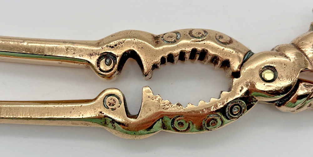 Vintage Solid Brass Rooster Bird Nutcracker Antique Unique Funny Statement Piece