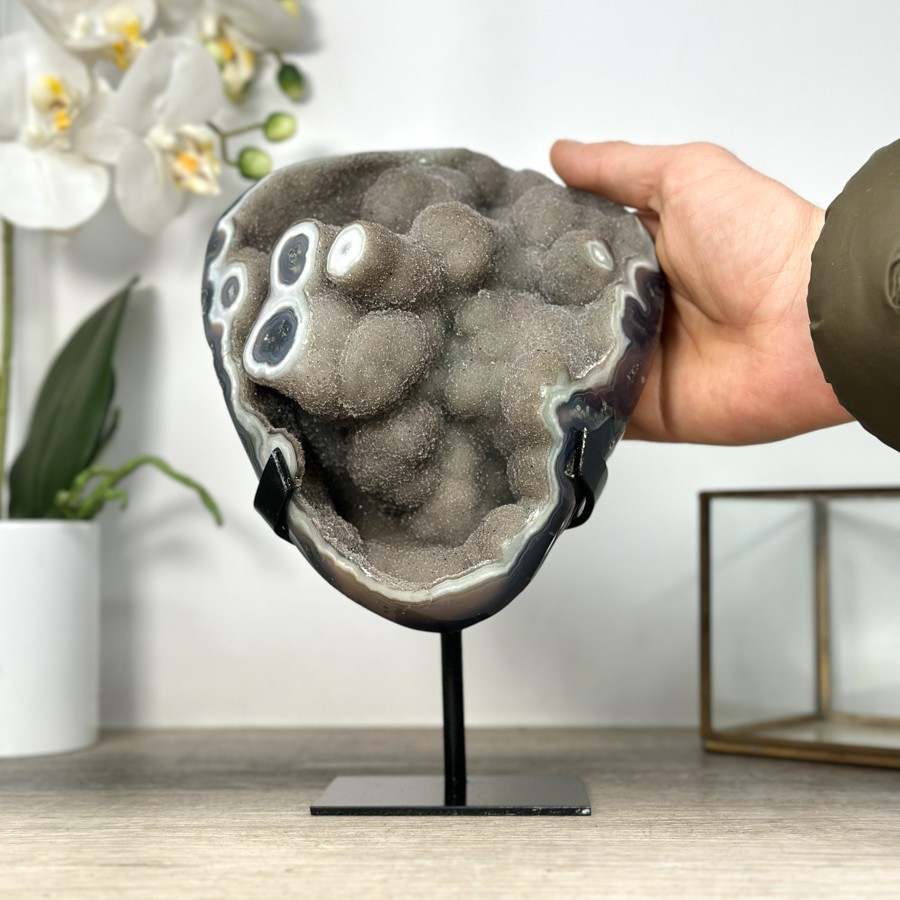 Unique Natural Agate & Jasper Crystal Formaition on Stand. MWS2559