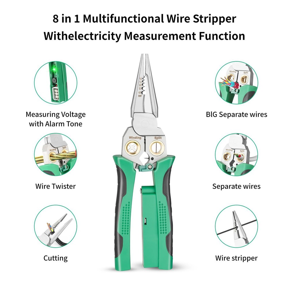 Multi-Function Wire Stripper with Voltage Detector for Home and Professional Use