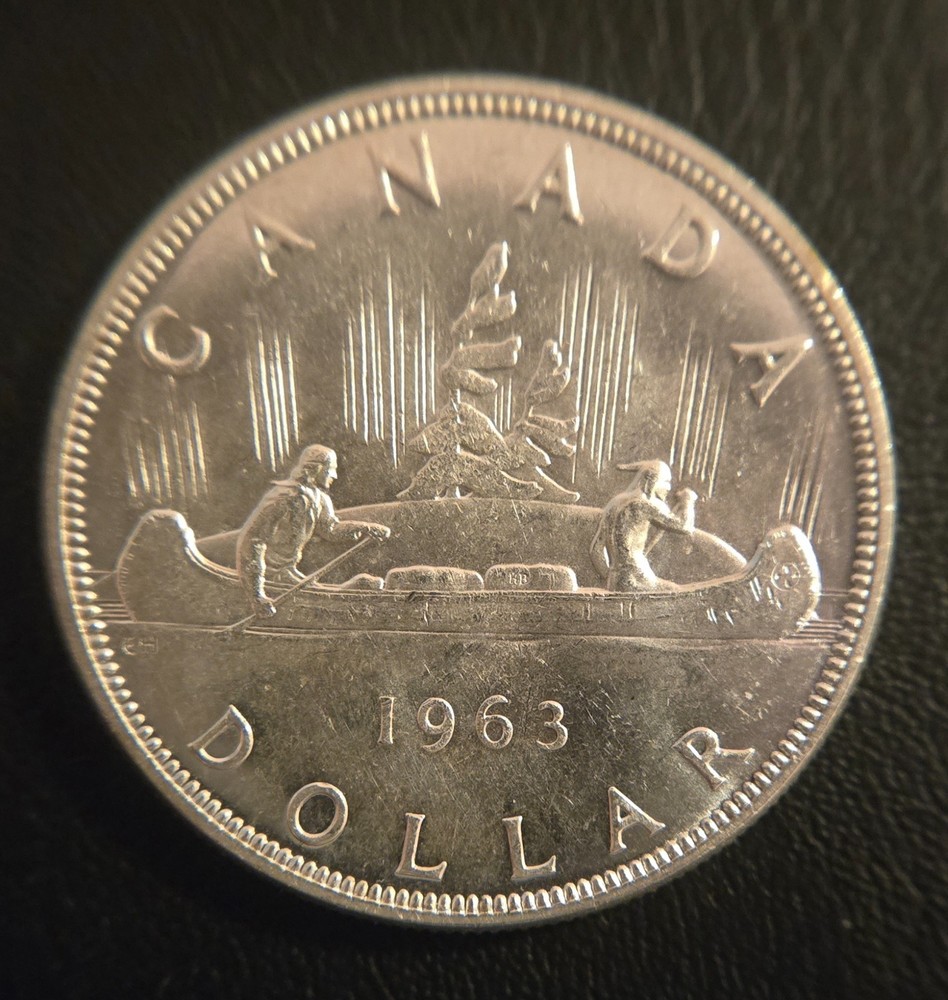 1963 Canada Silver (.800) Dollar • AU-50 • Nice Luster • CUSTOM SLAB