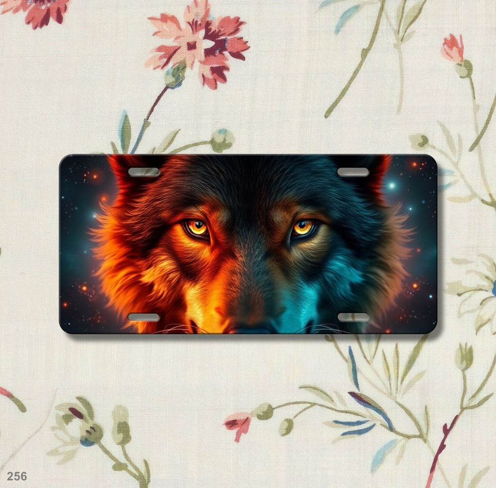 Unique Wolf License Plate Custom Front Plate Anniversary Gift