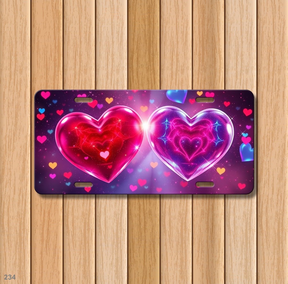 Bold Hearts License Plate Customizable Decorative Plate Everyday Gift